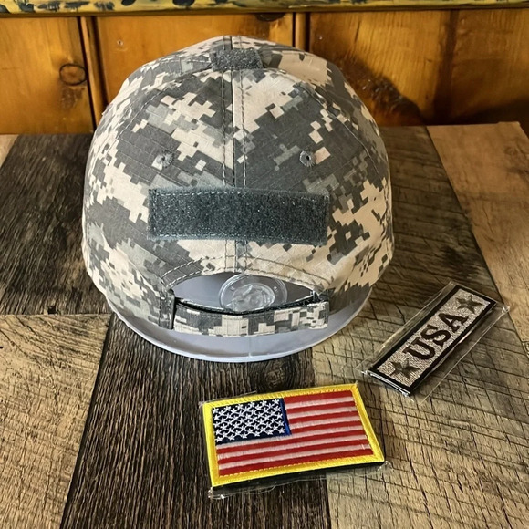 RIP STOP DIGITAL GREEN CAMO TACTICAL HAT WITH HOOK AND LOOP PATCHES - Picture 3 of 8